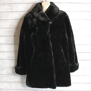 Nuage Women's Faux Fur Coat Size XS Black Plush Winter Jacket